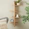15" x 44" 8-Shelf Light Brown Wood Handmade Wall Shelf